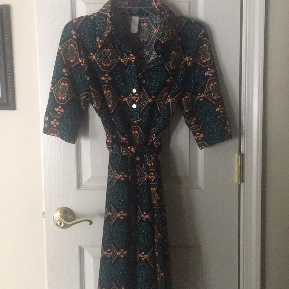 Vfish belted dress - multi colored